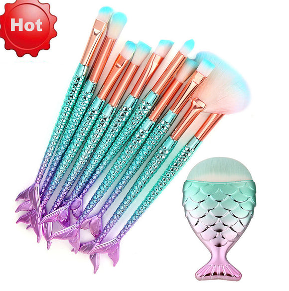 15PC Mermaid Makeup Brush Set